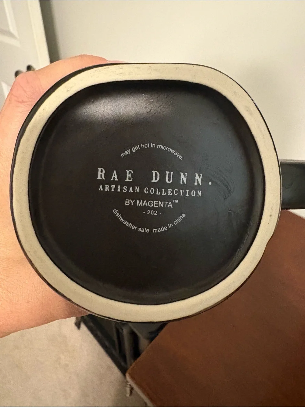 Rae Dunn Black and Cream Ceramic Mug - Artisan Collection